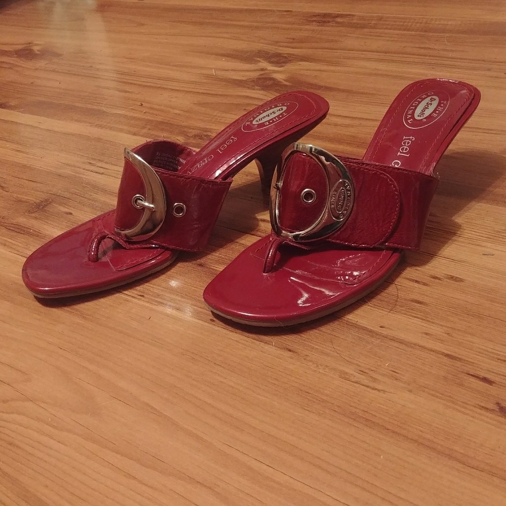 Dr Scholls Leather Sandals w heel